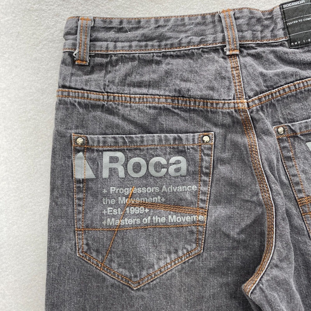 Vintage Rocawear Cropped Jeans Mens 36 Gray Denim Original Fit Baggy Loose Y2K - Picture 12 of 13